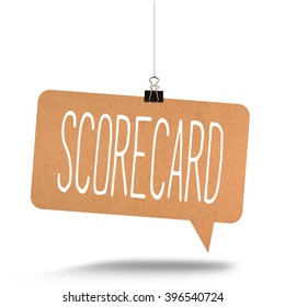 Scorecard Word On Cardboard