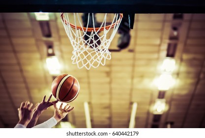 Scoring The Winning Points At A Basketball Game