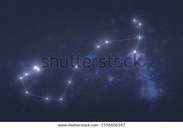 Scorpio Constellation stars in outer space. Zodiac Sign\
Scorpio constellation lines. Elements of this image were furnished\
by NASA 