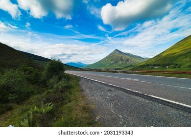 Scotland Driving To Glencoe Valley Viewpoint