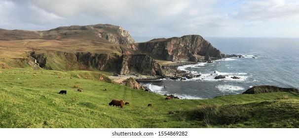 Scotland the most wonderful place on earth for scenery southern tip of the whisky isle of Islay. Splendid towering cliffs with eagles soaring vast waterfall and pasture land up to the cliff edge