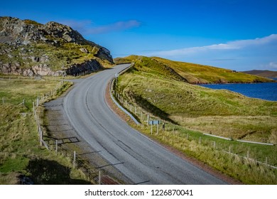 Scotland, Shetland Islands, Northmavine, Beautiful View Of Island,