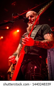 Scott Ian Anthrax Lead Guitarist Performing Live At Manchester Academy, UK, February 14th 2017