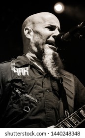 Scott Ian Anthrax Lead Guitarist Performing Live At Manchester Academy, UK, February 14th 2017