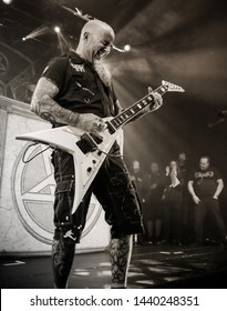 Scott Ian Anthrax Lead Guitarist Performing Live At Manchester Academy, UK, February 14th 2017