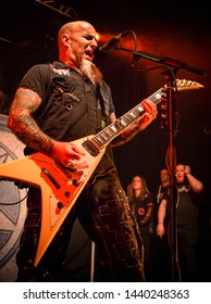 Scott Ian Anthrax Lead Guitarist Performing Live At Manchester Academy, UK, February 14th 2017