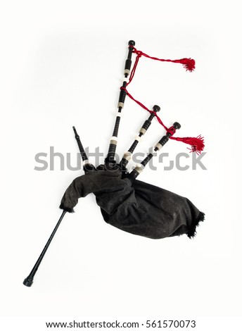 Scottish Bagpipe on a white background
