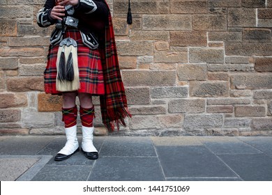 Scottish Bagpipes Player In Edinburgh