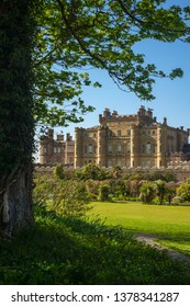 Scottish Castle And Gardens On A Beautiful Day In Summer