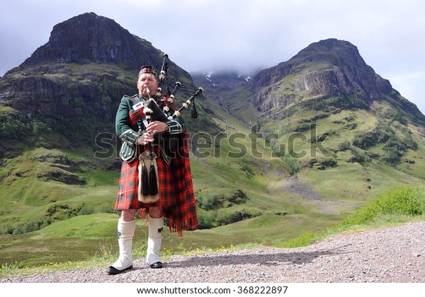 Scottish Highlands June 15 Piper Traditional Stock Photo (Edit Now ...