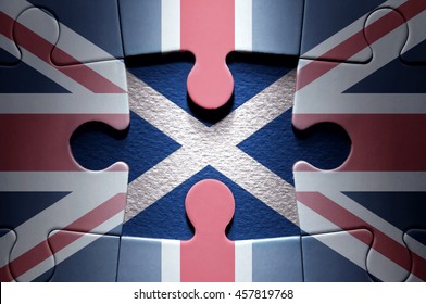 Scottish Independence Jigsaw Puzzle Concept 