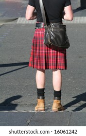 man wearing kilt image