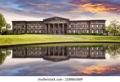 Scottish National Gallery Of Modern Art In Edinburgh At Sunset With Reflection In Water, Scotland