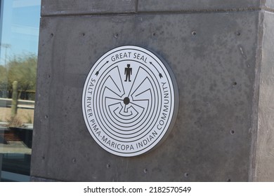 Scottsdale, Ariz.  USA - January 28, 2022: The SRPMIC Government Logo Was Designed By Salt River Pima–Maricopa Indian Community To Honor Their Heritage. 2I9A9034