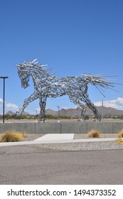 Scottsdale Arizona 9/2/19 Stainless Steel Horse Sculpture Titles Impulsion At West World