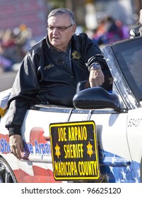 SCOTTSDALE, AZ - FEBRUARY 11: Maricopa County Arizona Sheriff Joe Arpaio Rides In The Scottsdale Parada Del Sol On February 11, 2012 In Scottsdale, AZ.