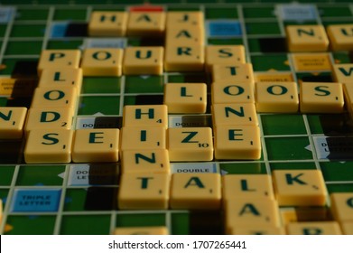 Scrabble Board Game Close Up  