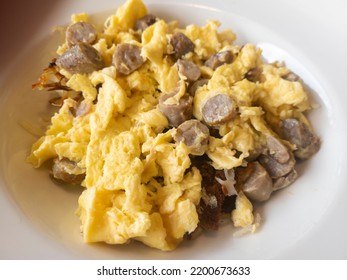 Scrambled Egg And Sausage Bowl With Hash Browns