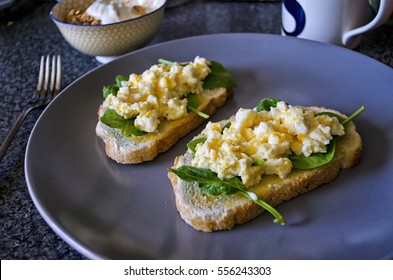 Scrambled Egg & Spinach On Toast