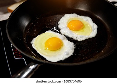 Scrambled Eggs On Frying Pan