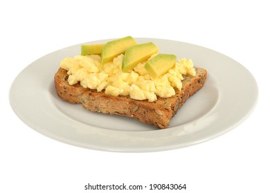 Scrambled Eggs On Toast With Avacado