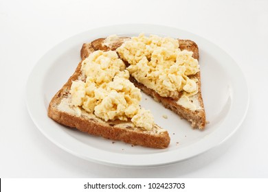 Scrambled Eggs On Toast Triangles