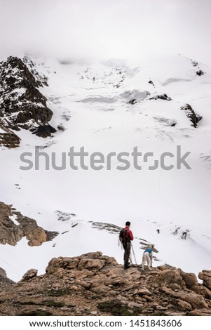 Similar – Hiker on the Zugspitze