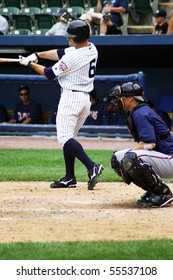 SCRANTON - JUNE 26: Scranton Wilkes Barre Yankees Brett Gardner Comes Up To The Plate Against The Columbus Clippers In A Game At PNC Field June 26, 2008 In Scranton, PA