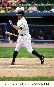 SCRANTON - JUNE 26: Scranton Wilkes Barre Yankees Brett Gardner Swings Against The Columbus Clippers In A Game At PNC Field June 26, 2008 In Scranton, PA