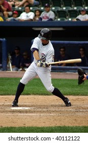 SCRANTON - JUNE 26:Scranton Wilkes Barre Yankees Outfielder Brett Gardner Swings At A Pitch Against The Columbus Clippers In A Game At PNC Field June 26, 2008 In Scranton, PA.