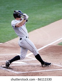 SCRANTON, PA - JULY 9: Rochester Red Wings Batter Dustin Martin Swings In A Game Against The Scranton Wilkes Barre Yankees At PNC Field On July 9, 2011 In Scranton, PA.