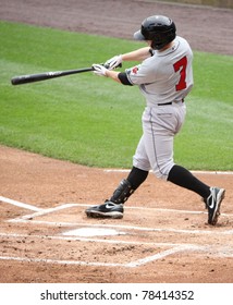 SCRANTON, PA - MAY 24: Indianapolis Indians Alex Presley Takes A Big Swing In A Game Against The Scranton Wilkes Barre Yankees At PNC Field On May 24, 2011 In Scranton, PA.