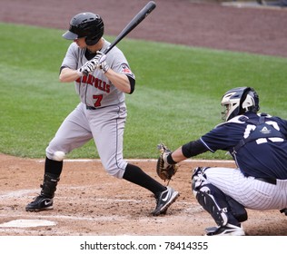 SCRANTON, PA - MAY 24: Indianapolis Indians Alex Presley Watches A Ball Go By In A Game Against The Scranton Wilkes Barre Yankees At PNC Field On May 24, 2011 In Scranton, PA.