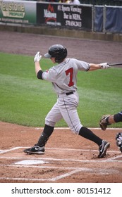 SCRANTON, PA - MAY 24: Indianapolis Indians Alex Presley Takes A Big Swing In A Game Against The Scranton Wilkes Barre Yankees At PNC Field On May 24, 2011 In Scranton, PA.