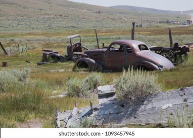 Scrap Car At A Scrap Yard At A Ghost Town