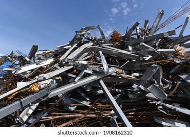 Scrap Iron And Scrap Metal, Waste And Garbage On A Junkyard