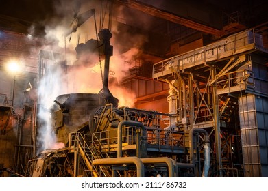 Scrap metal ladle before being discharged into steelmaking furnace - Powered by Shutterstock