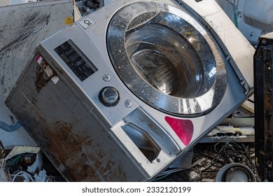Scrap metal for obsolete household goods. Electronics recycling - Shutterstock ID 2332120199