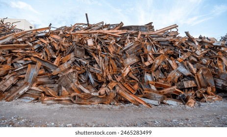 scrap metal on a construction site, collected for recycling - Powered by Shutterstock