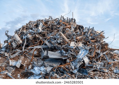 scrap metal on a construction site, collected for recycling - Powered by Shutterstock