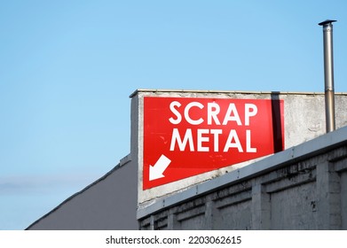 Scrap Metal Recycling Sign At Visitors Entrance