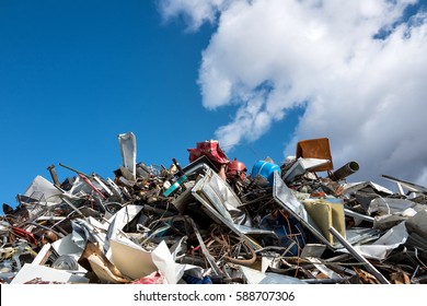 scrap metal at recycling yard - Shutterstock ID 588707306