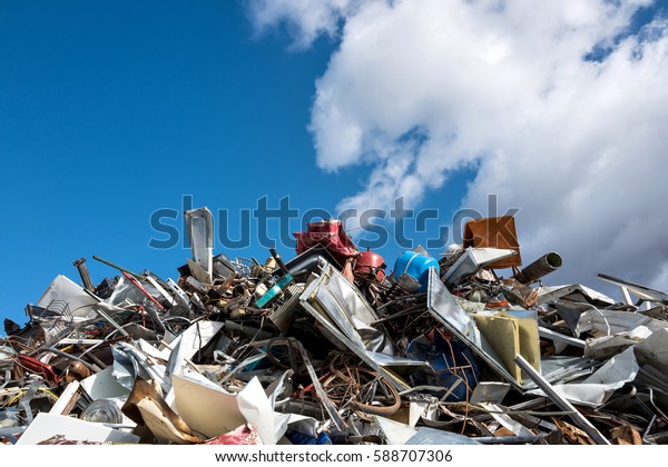 scrap metal at recycling\
yard