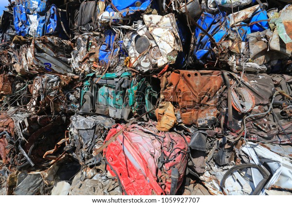 Scrap metal, wrecked and\
crushed parts