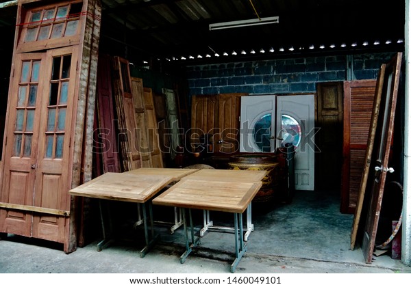 Scrap Old Doors Damaged House Windows Stock Photo Edit Now