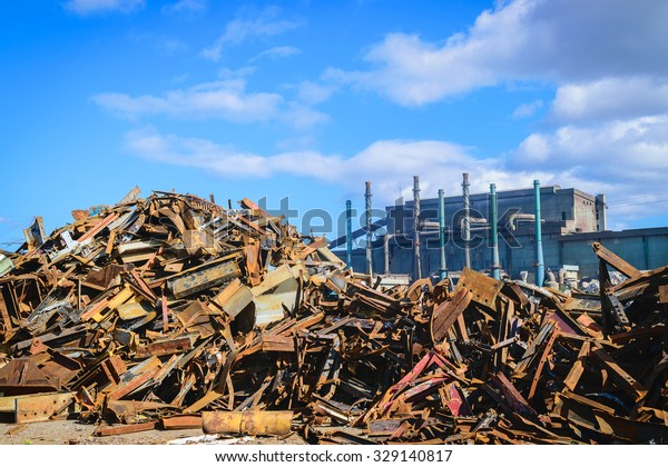 Scrap Steel recycling prepared for smelting in\
steel industry