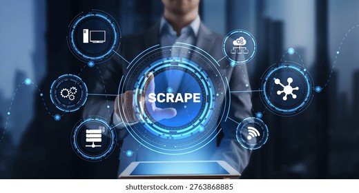 SCRAPE Data Scraping and Web Data Extraction System with Automation Analytics Network Processing and Digital Intelligence Platform.