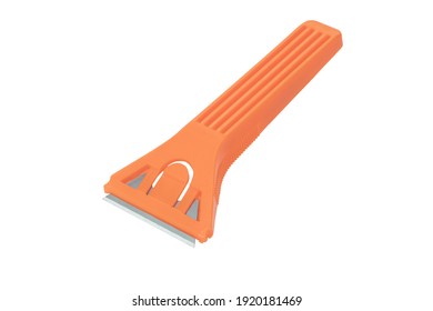 Scraper For Cleaning Glass Ceramic On White Isolated Background.