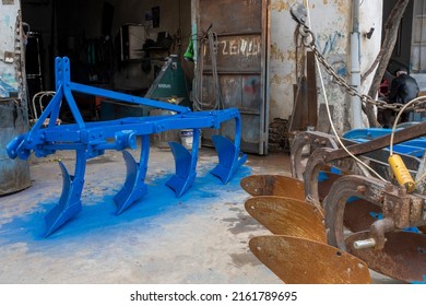 Scrapped Metal Garbage Or Second Hand Agricultural Tools

In Front Of Shop