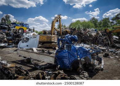 Scrapyard, junkyard, debris, salvage, industrial